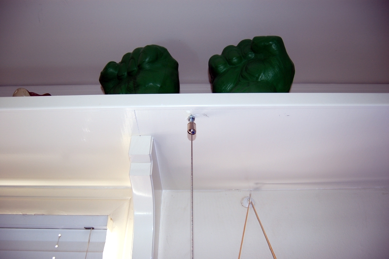 I use the power of The Hulk to hang my lights!