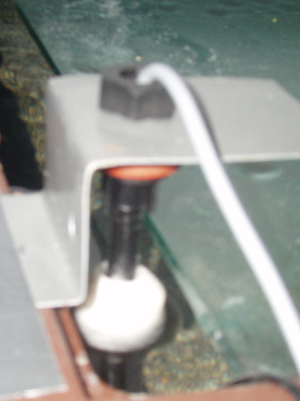 When water level is too high it trips a relay that shuts the outlet with the pump off for two...