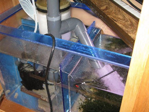 Picture of Chambers 1 and 2 of the Sump.  Water moves from Chamber 1 to Chamber 2 via 2 paths....