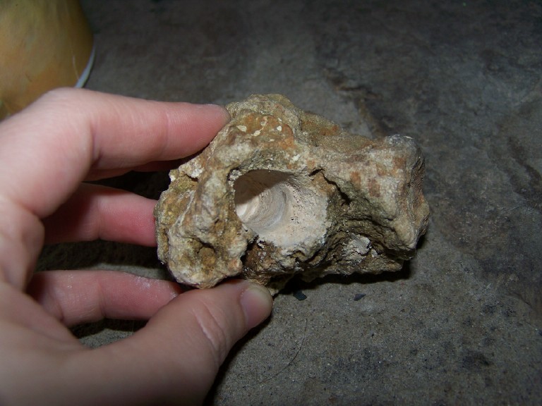 This is the hole I drilled in the piece of rock!