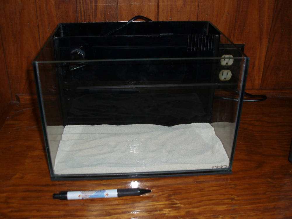 Tank finished with sand.