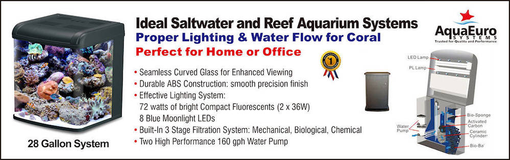 Easy to use, all in one, 28 gallon curved glass nano aquarium with two 160 gph pumps, full...