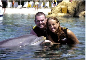 Swimming with Tyler the dolphin!!