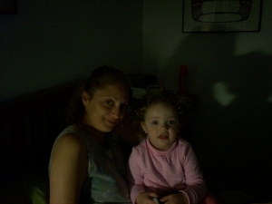 Wife and Granddaughter Anna by tank light