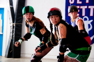 Me and my derby wife, Muttley.  We're about to go wreak havok.