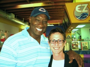 Michael Clark Duncan and Marion inside the EZ Cafe