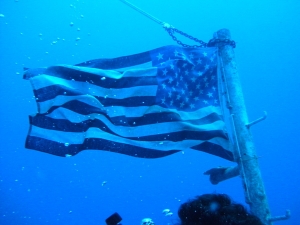A Flag underwater on the Miracle of Life