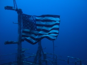 A Flag underwater on the Miracle of Life