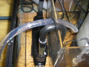 Here I used a half inch tube and secured so it doesn't fall out.