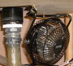 Wal Mart Fan to cool the sump/chiller area.