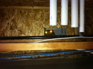 Looking through the hole in the floor