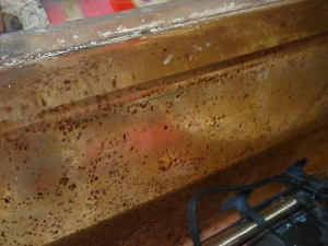 Brown sludge spots