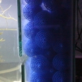 Notice split in glass by bio balls.